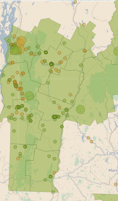 Red Oak observations from the Vermont Atlas of Life