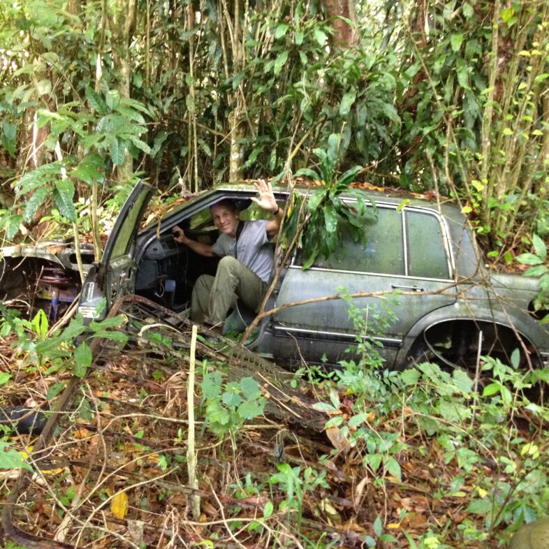 Chris Rimmer in VCE's new field vehicle, Maricao, Puerto Rico.