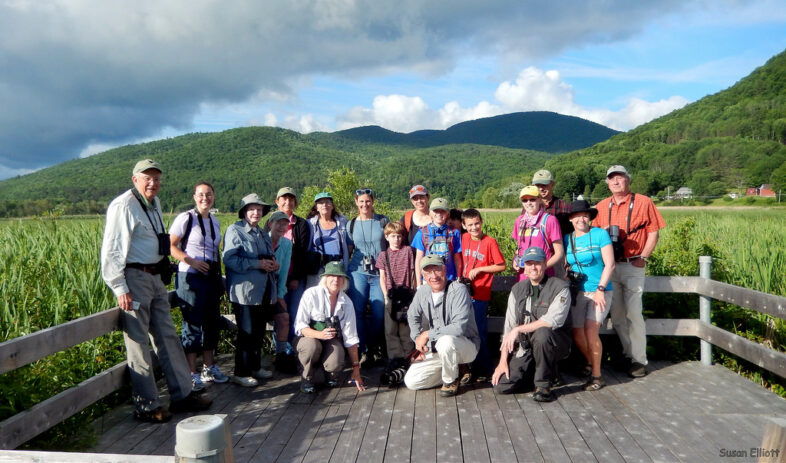 A monthly crew on a beautiful morning of bird monitoring at the marsh. 
