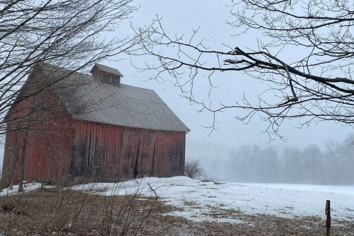 Vermont barn in the snow &copy; © Kent McFarland