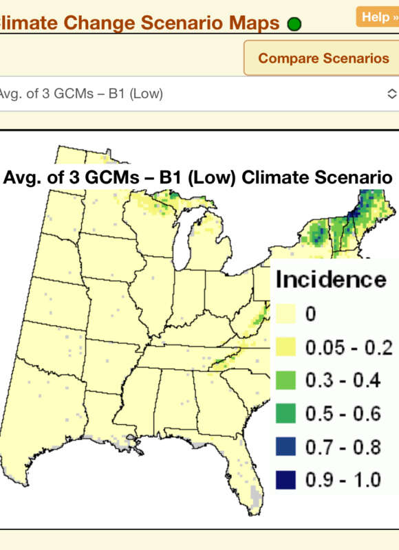 “Low change” projection for Winter Wrens from USDA’s Climate Change Bird Atlas 