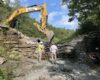 Workers assist in the removal of dam in Vermont.