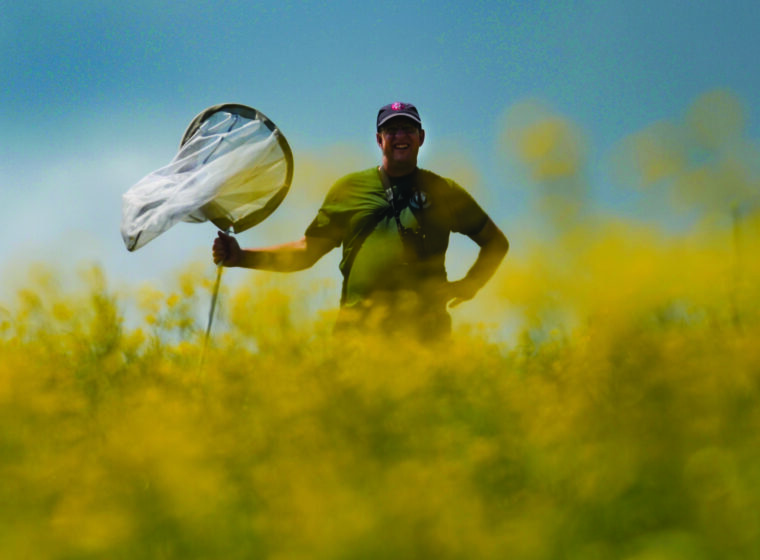 Kent McFarland in the field in Woodstock Vermont surveying for butterflies © Nathaniel Sharp